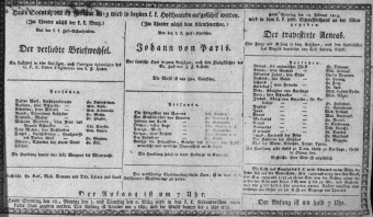 Theaterzettel (Oper und Burgtheater in Wien) 18130228 Seite: 1