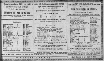 Theaterzettel (Oper und Burgtheater in Wien) 18130305 Seite: 1