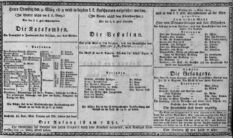 Theaterzettel (Oper und Burgtheater in Wien) 18130309 Seite: 1