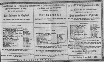 Theaterzettel (Oper und Burgtheater in Wien) 18130317 Seite: 1