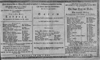 Theaterzettel (Oper und Burgtheater in Wien) 18130326 Seite: 1