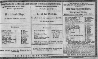 Theaterzettel (Oper und Burgtheater in Wien) 18130330 Seite: 1