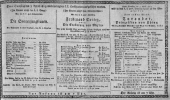 Theaterzettel (Oper und Burgtheater in Wien) 18130403 Seite: 1