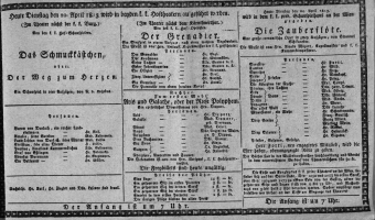 Theaterzettel (Oper und Burgtheater in Wien) 18130420 Seite: 1