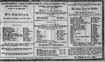 Theaterzettel (Oper und Burgtheater in Wien) 18130422 Seite: 1