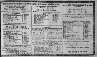 Theaterzettel (Oper und Burgtheater in Wien) 18130425 Seite: 1
