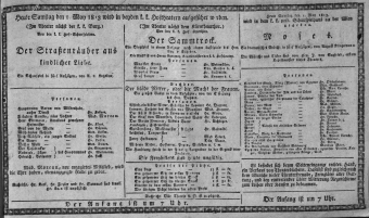 Theaterzettel (Oper und Burgtheater in Wien) 18130501 Seite: 1