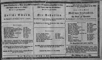 Theaterzettel (Oper und Burgtheater in Wien) 18130508 Seite: 1