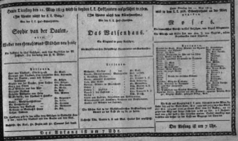 Theaterzettel (Oper und Burgtheater in Wien) 18130511 Seite: 1