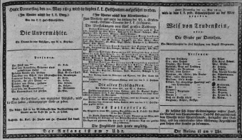 Theaterzettel (Oper und Burgtheater in Wien) 18130520 Seite: 1