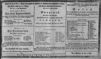 Theaterzettel (Oper und Burgtheater in Wien) 18130521 Seite: 1