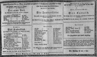 Theaterzettel (Oper und Burgtheater in Wien) 18130523 Seite: 1