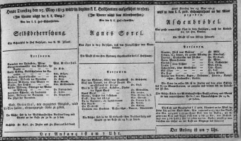 Theaterzettel (Oper und Burgtheater in Wien) 18130525 Seite: 1