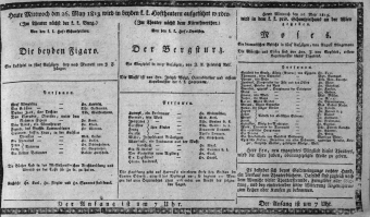 Theaterzettel (Oper und Burgtheater in Wien) 18130526 Seite: 1