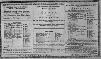 Theaterzettel (Oper und Burgtheater in Wien) 18130527 Seite: 1