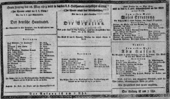 Theaterzettel (Oper und Burgtheater in Wien) 18130528 Seite: 1