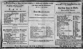 Theaterzettel (Oper und Burgtheater in Wien) 18130530 Seite: 1