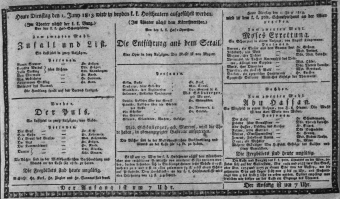Theaterzettel (Oper und Burgtheater in Wien) 18130601 Seite: 1