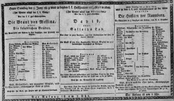 Theaterzettel (Oper und Burgtheater in Wien) 18130605 Seite: 1