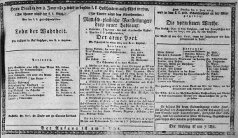 Theaterzettel (Oper und Burgtheater in Wien) 18130608 Seite: 1