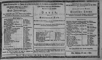 Theaterzettel (Oper und Burgtheater in Wien) 18130613 Seite: 1