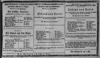 Theaterzettel (Oper und Burgtheater in Wien) 18130615 Seite: 1