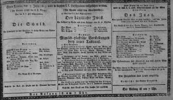 Theaterzettel (Oper und Burgtheater in Wien) 18130625 Seite: 1