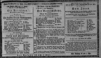 Theaterzettel (Oper und Burgtheater in Wien) 18130629 Seite: 1