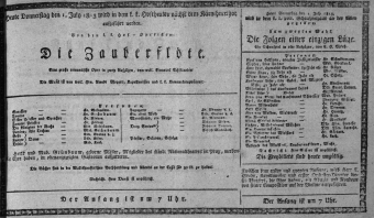 Theaterzettel (Oper und Burgtheater in Wien) 18130701 Seite: 1