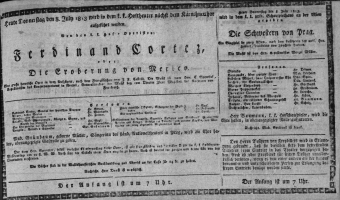 Theaterzettel (Oper und Burgtheater in Wien) 18130708 Seite: 1