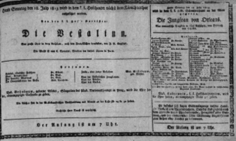 Theaterzettel (Oper und Burgtheater in Wien) 18130718 Seite: 1