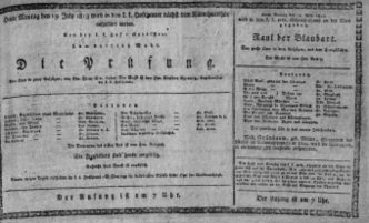 Theaterzettel (Oper und Burgtheater in Wien) 18130719 Seite: 1