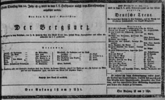Theaterzettel (Oper und Burgtheater in Wien) 18130720 Seite: 1