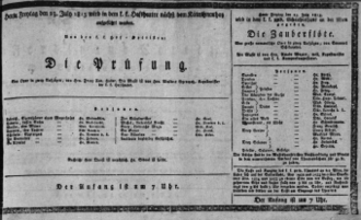 Theaterzettel (Oper und Burgtheater in Wien) 18130723 Seite: 1