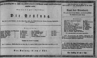 Theaterzettel (Oper und Burgtheater in Wien) 18130729 Seite: 1