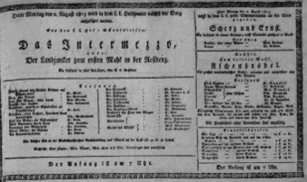 Theaterzettel (Oper und Burgtheater in Wien) 18130802 Seite: 1