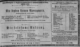 Theaterzettel (Oper und Burgtheater in Wien) 18130816 Seite: 1