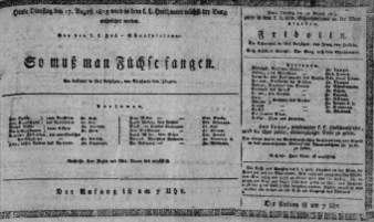 Theaterzettel (Oper und Burgtheater in Wien) 18130817 Seite: 1