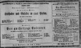 Theaterzettel (Oper und Burgtheater in Wien) 18130823 Seite: 1