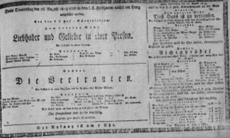 Theaterzettel (Oper und Burgtheater in Wien) 18130826 Seite: 1