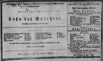 Theaterzettel (Oper und Burgtheater in Wien) 18130831 Seite: 1