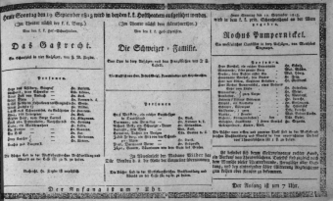 Theaterzettel (Oper und Burgtheater in Wien) 18130919 Seite: 1