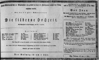 Theaterzettel (Oper und Burgtheater in Wien) 18130922 Seite: 1