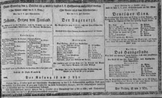 Theaterzettel (Oper und Burgtheater in Wien) 18131003 Seite: 1