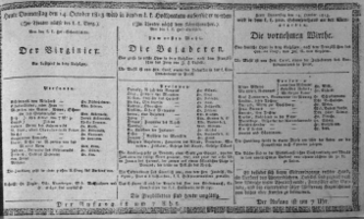Theaterzettel (Oper und Burgtheater in Wien) 18131014 Seite: 1