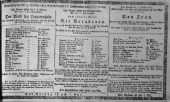 Theaterzettel (Oper und Burgtheater in Wien) 18131015 Seite: 1