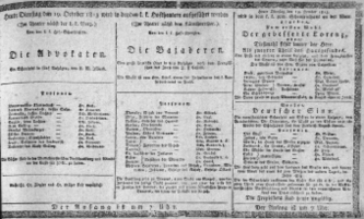 Theaterzettel (Oper und Burgtheater in Wien) 18131019 Seite: 1