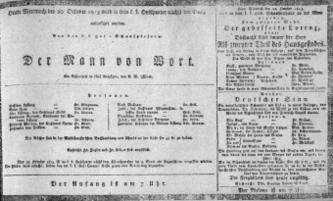 Theaterzettel (Oper und Burgtheater in Wien) 18131020 Seite: 1