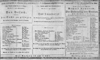 Theaterzettel (Oper und Burgtheater in Wien) 18131022 Seite: 1