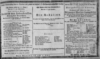 Theaterzettel (Oper und Burgtheater in Wien) 18131028 Seite: 1